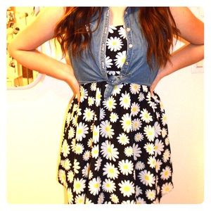 Floral dress with denim jacket